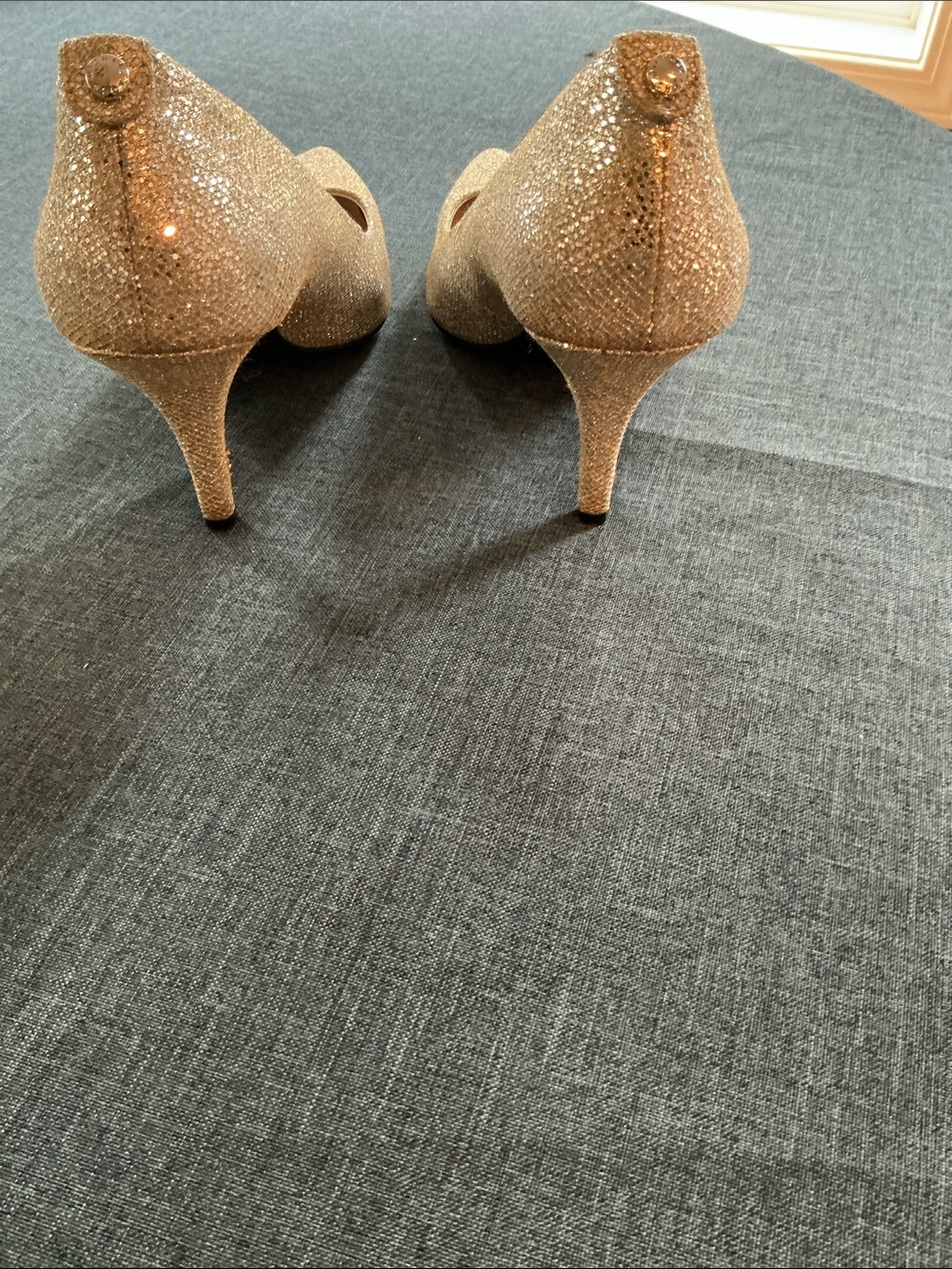 MICHAEL Michael Kors silver Glitter Pointed-Toe Stiletto Heels